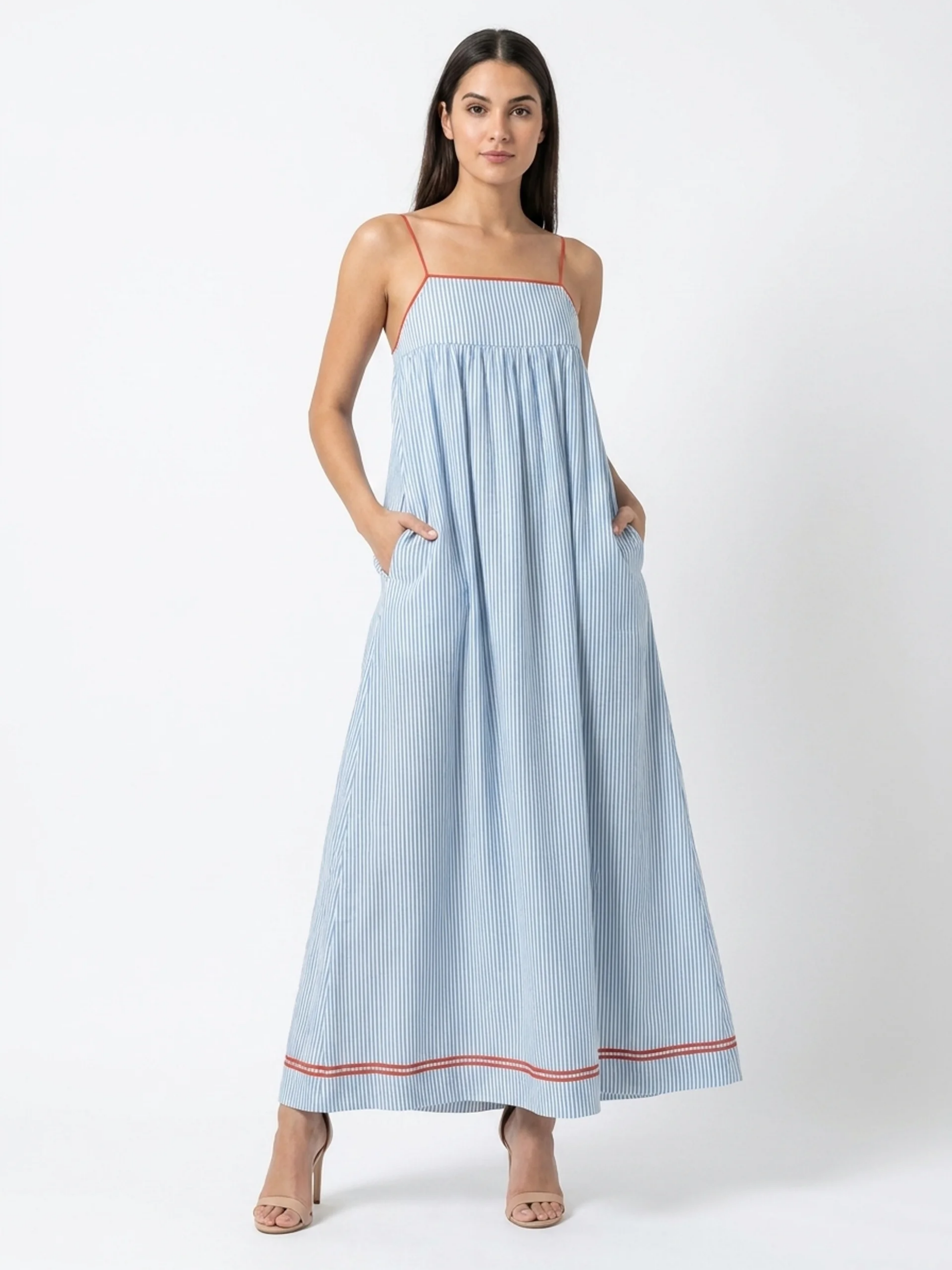 Women's Strappy Maxi Dress | Striped Print · Sasha Sydney