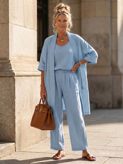 Women's Three-Piece Set | Open Kimono · Sasha Sydney
