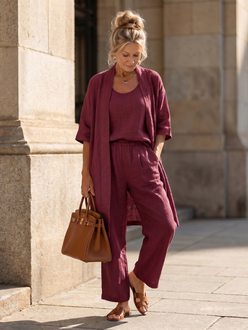 Women's Three-Piece Set | Open Kimono · Sasha Sydney