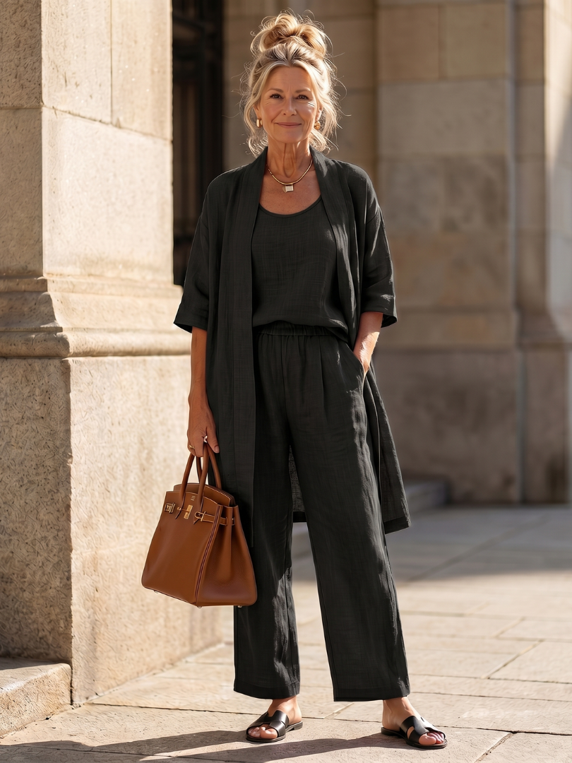 Women's Three-Piece Set | Open Kimono · Sasha Sydney