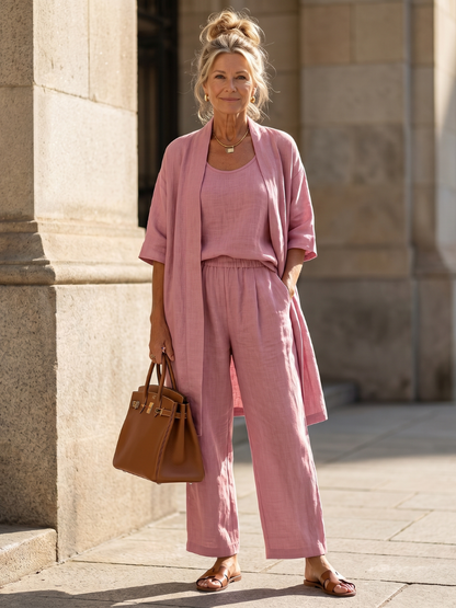 Women's Three-Piece Set | Open Kimono · Sasha Sydney