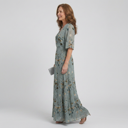 Women's V-Neck Maxi Dress | Floral Print · Sasha Sydney
