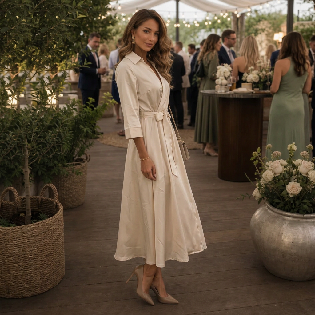 Women's Wrap Midi Dress | Tie-Waist · Sasha Sydney