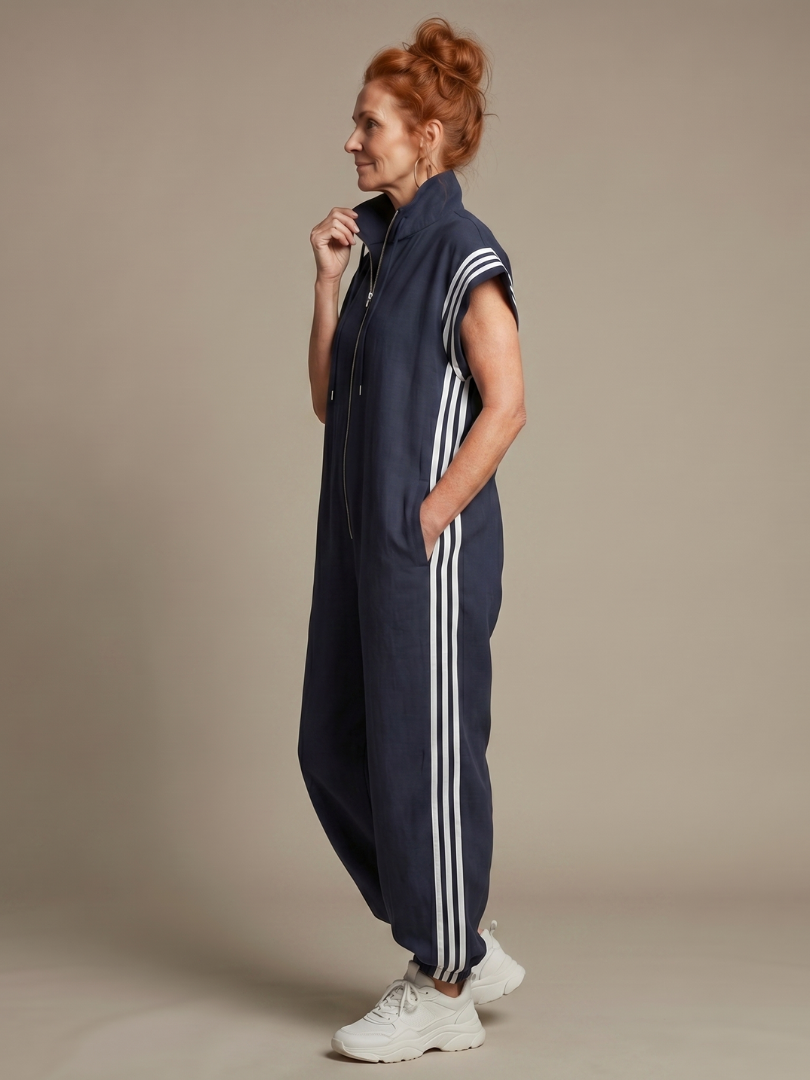 Women's Zip-Front Jumpsuit | Side Stripe · Sasha Sydney