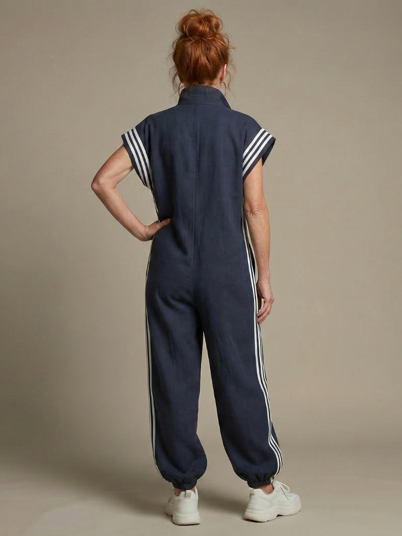 Women's Zip-Front Jumpsuit | Side Stripe · Sasha Sydney