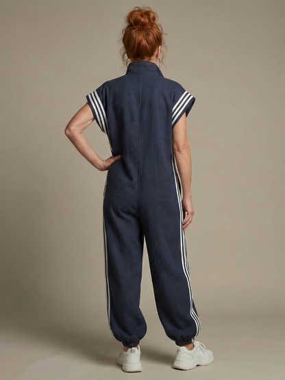 Women's Zip-Front Jumpsuit | Side Stripe · Sasha Sydney