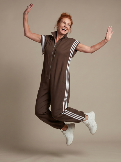 Women's Zip-Front Jumpsuit | Side Stripe · Sasha Sydney