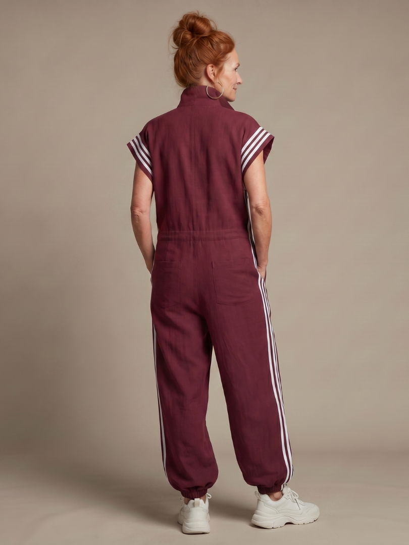 Women's Zip-Front Jumpsuit | Side Stripe · Sasha Sydney