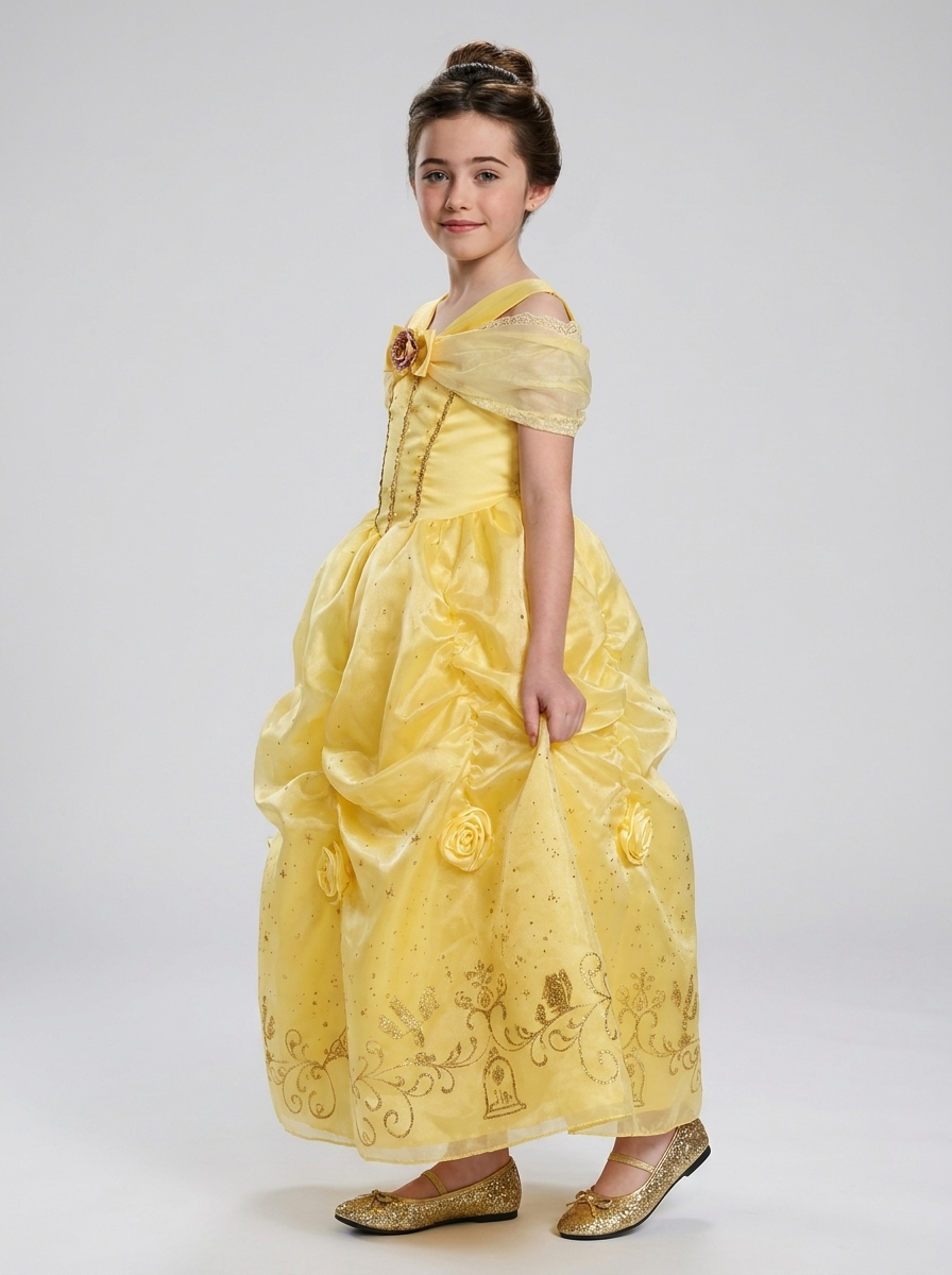 Girls Ball Gown Costume | Off Shoulder Layered Skirt - Sasha Sydney