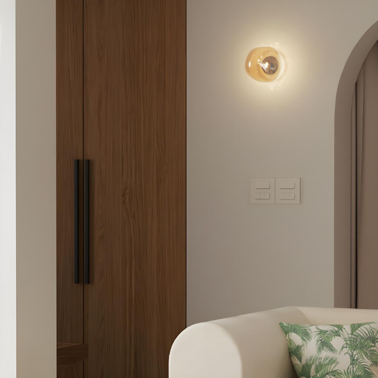Sculptural Glass Wall Lamp | Organic Shape Wall Light Interior Lighting-Wall Lamp-Sasha Sydney