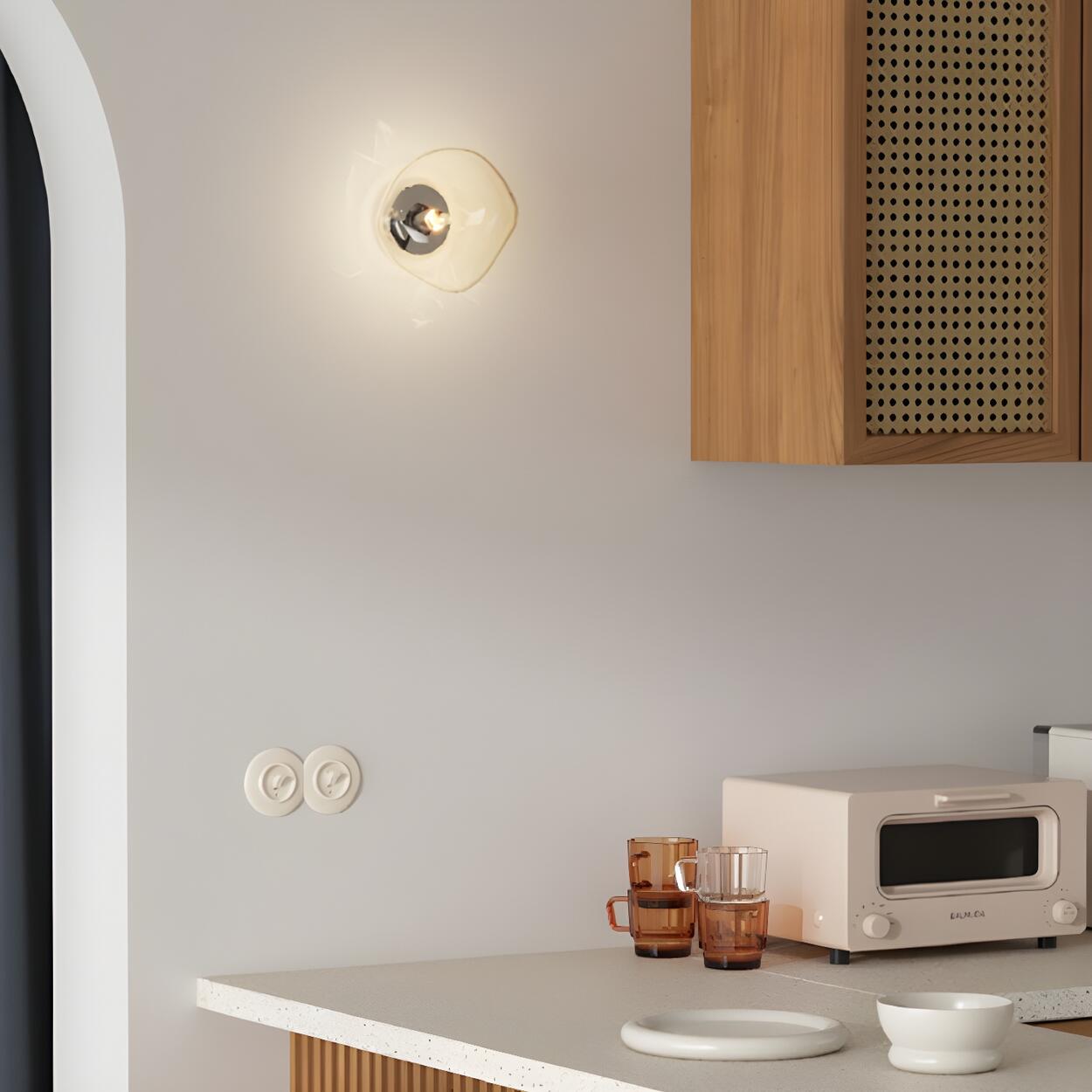 Sculptural Glass Wall Lamp | Organic Shape Wall Light Interior Lighting-Wall Lamp-Sasha Sydney