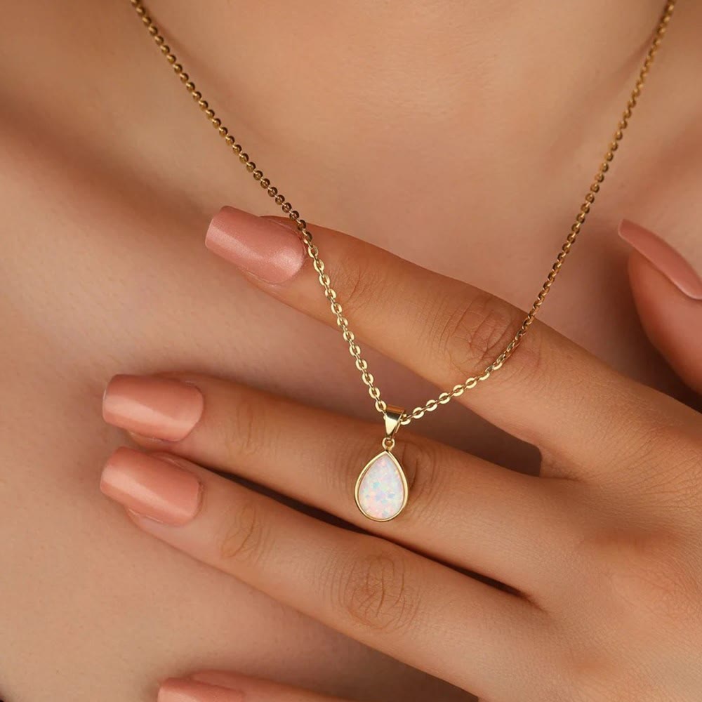Teardrop Pendant Necklace | Adjustable Chain Everyday Gift Jewellery-Women Necklace-Sasha Sydney