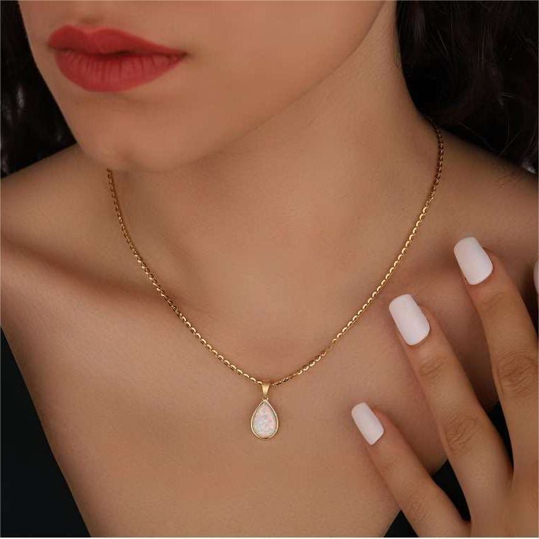 Teardrop Pendant Necklace | Adjustable Chain Everyday Gift Jewellery-Women Necklace-Sasha Sydney