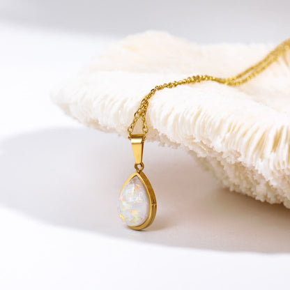 Teardrop Pendant Necklace | Adjustable Chain Everyday Gift Jewellery-Women Necklace-Sasha Sydney
