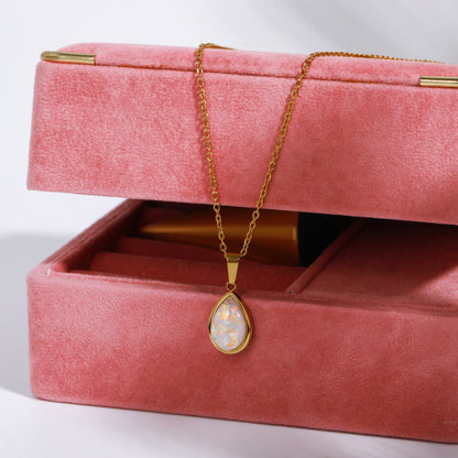 Teardrop Pendant Necklace | Adjustable Chain Everyday Gift Jewellery-Women Necklace-Sasha Sydney