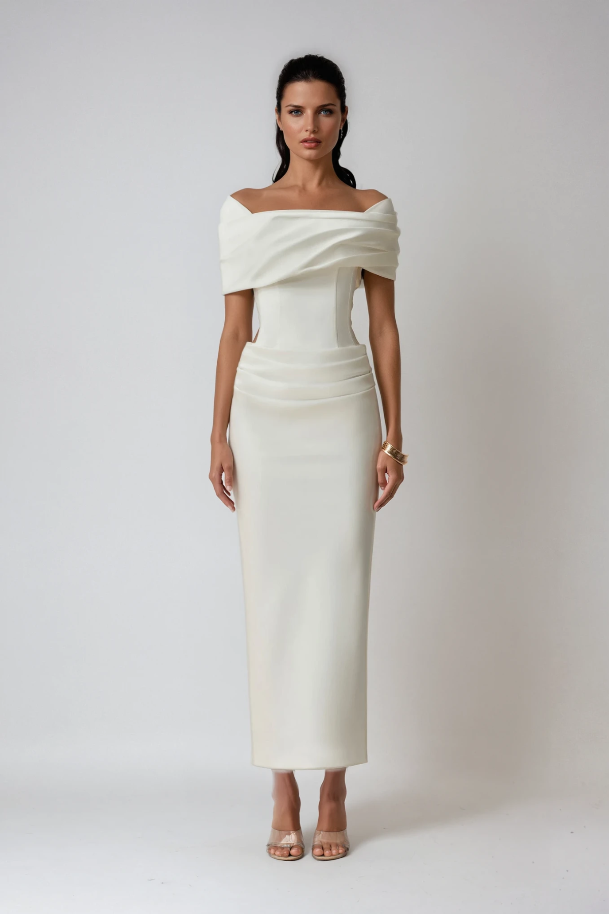 Off Shoulder Maxi Dress in Lightweight Fabric for Casual Summer Events