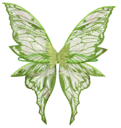 Women's Butterfly Print Costume Wings | Glitter Strap Dress Up