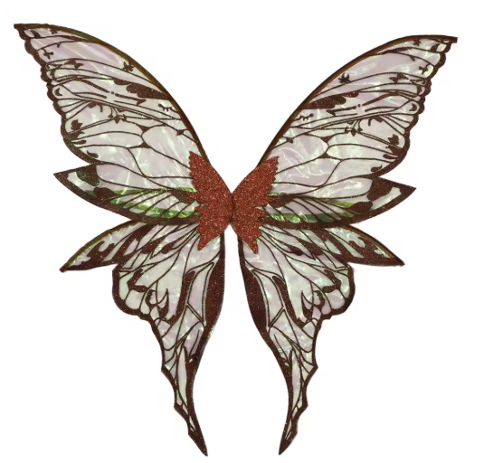 Women's Butterfly Print Costume Wings | Glitter Strap Dress Up