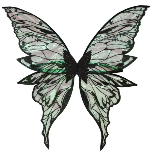 Women's Butterfly Print Costume Wings | Glitter Strap Dress Up