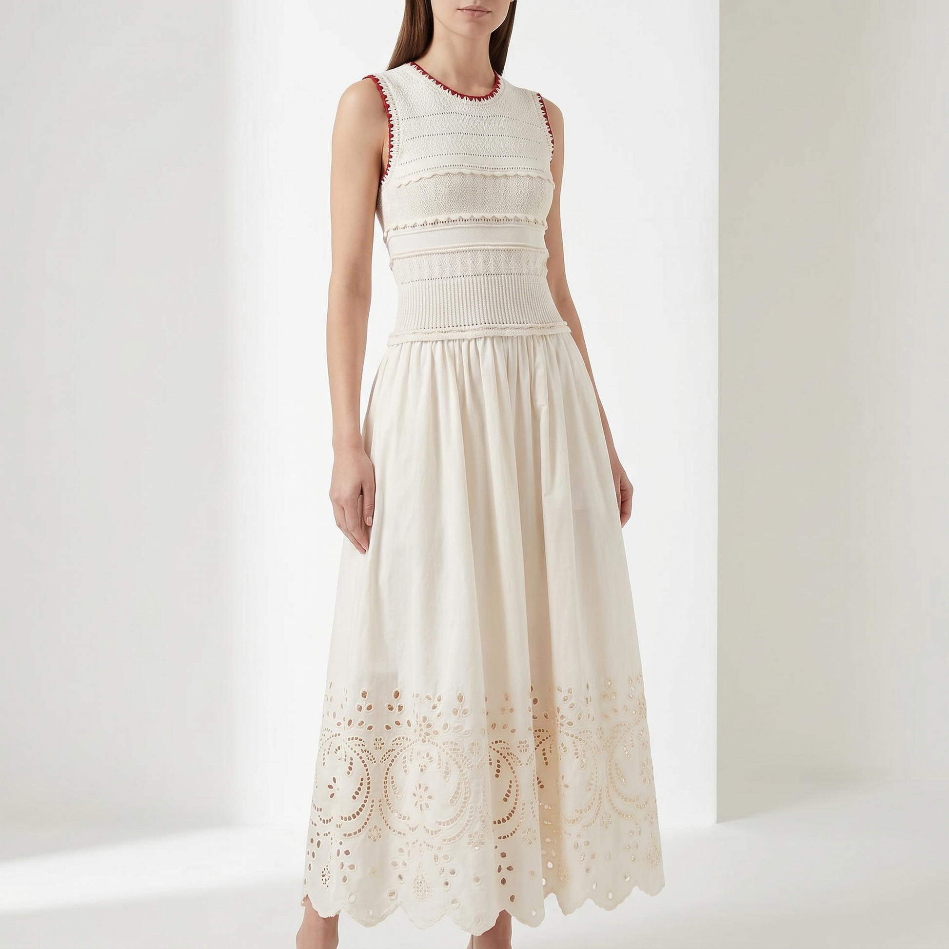 Embroidered Maxi Dress in Lightweight Fabric for Summer Events and Casual Wear - Image 2