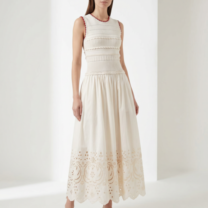 Embroidered Maxi Dress in Lightweight Fabric for Summer Events and Casual Wear - Image 2