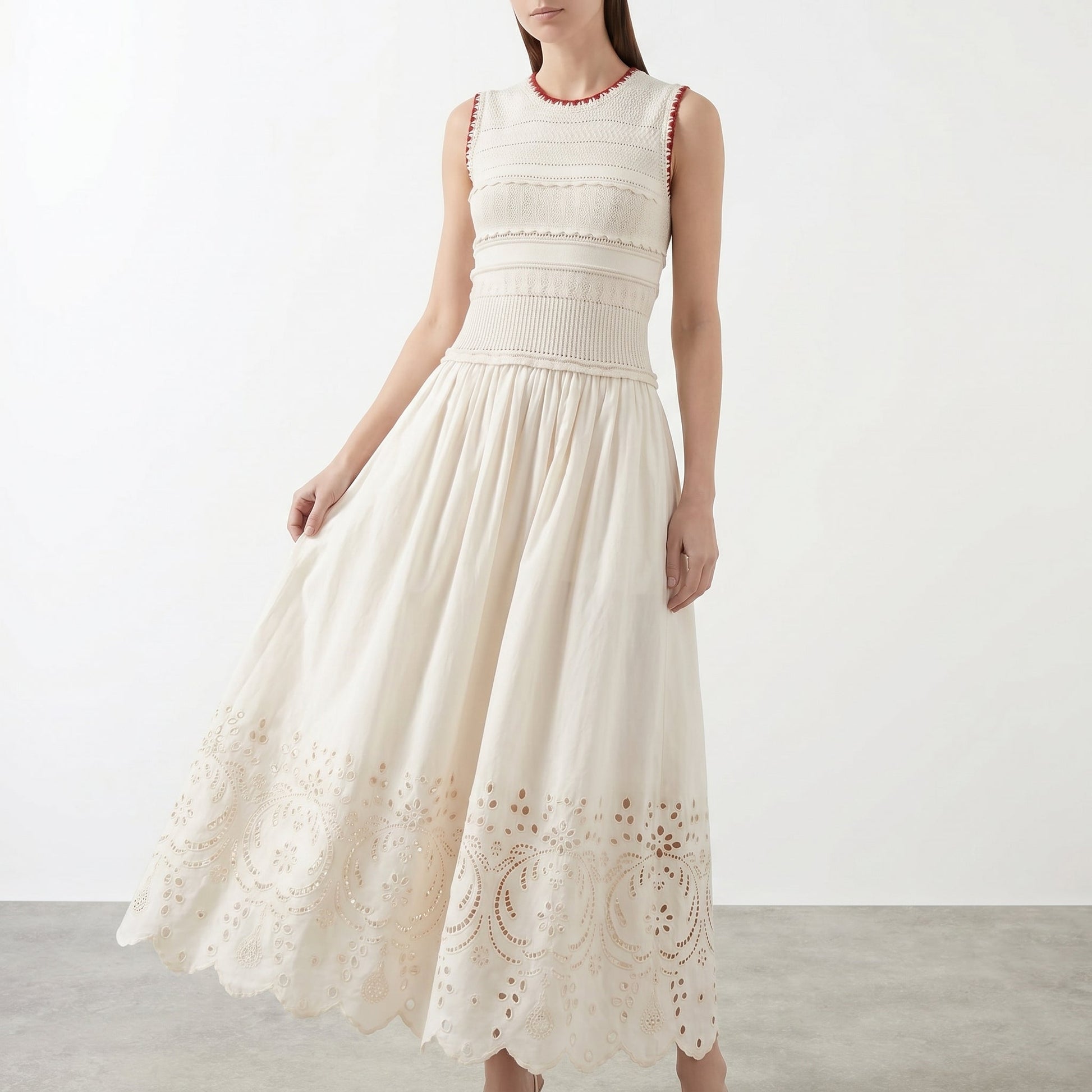 Embroidered Maxi Dress in Lightweight Fabric for Summer Events and Casual Wear - Image 4