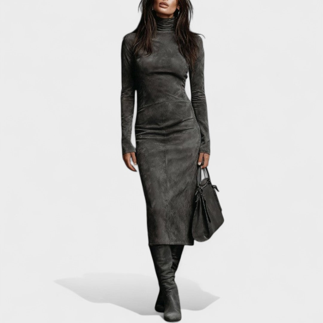 Arvielle | Elegant Suede-style Dress - Image 2