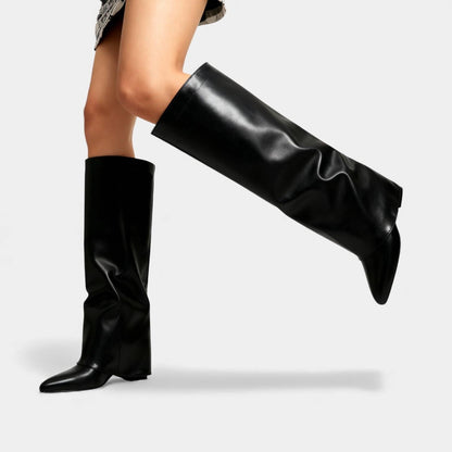 Knee-High Leather Boots for Women with Sleeves – Stylish Footwear for Everyday Wear and Special Occasions - Image 2