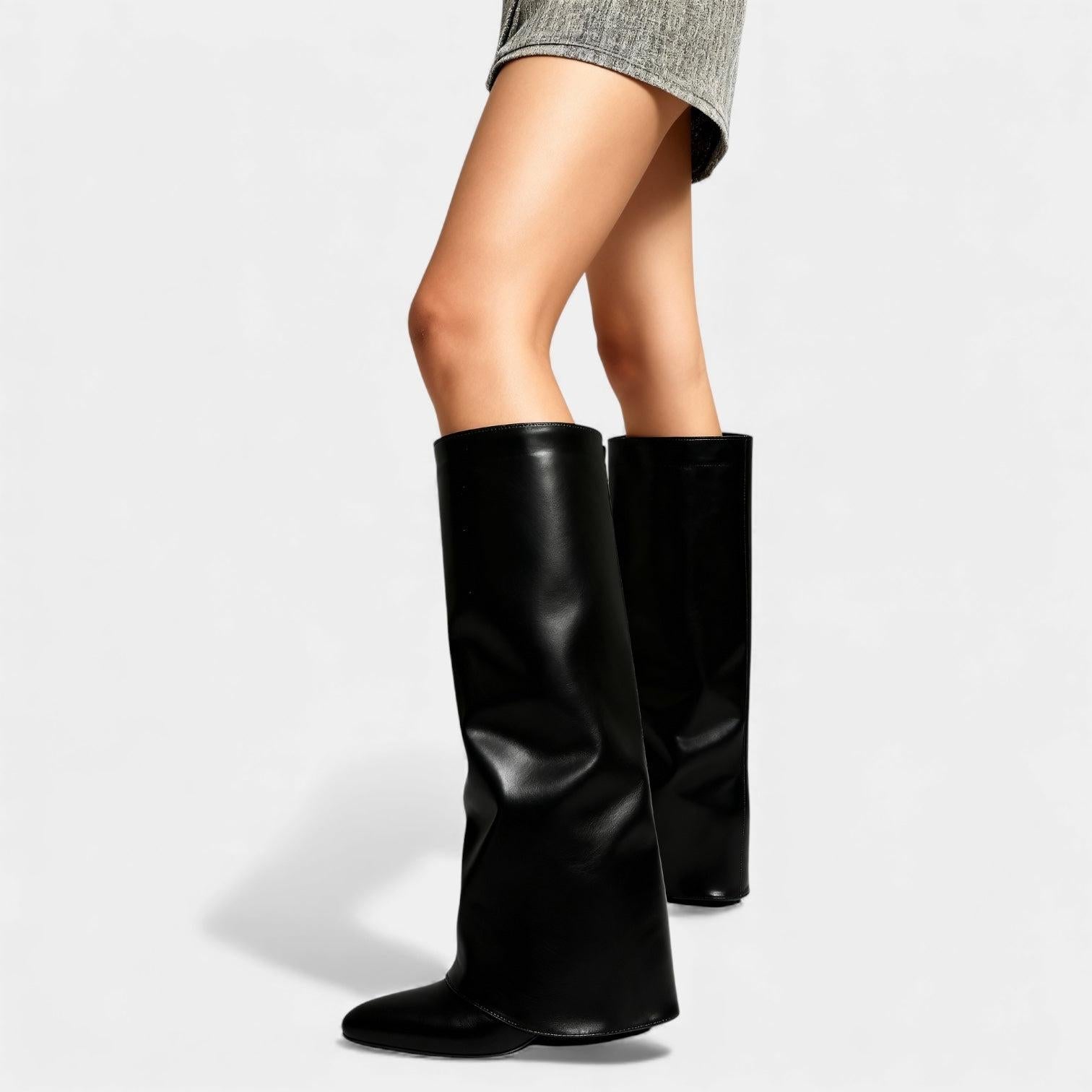 Knee-High Leather Boots for Women with Sleeves – Stylish Footwear for Everyday Wear and Special Occasions - Image 3