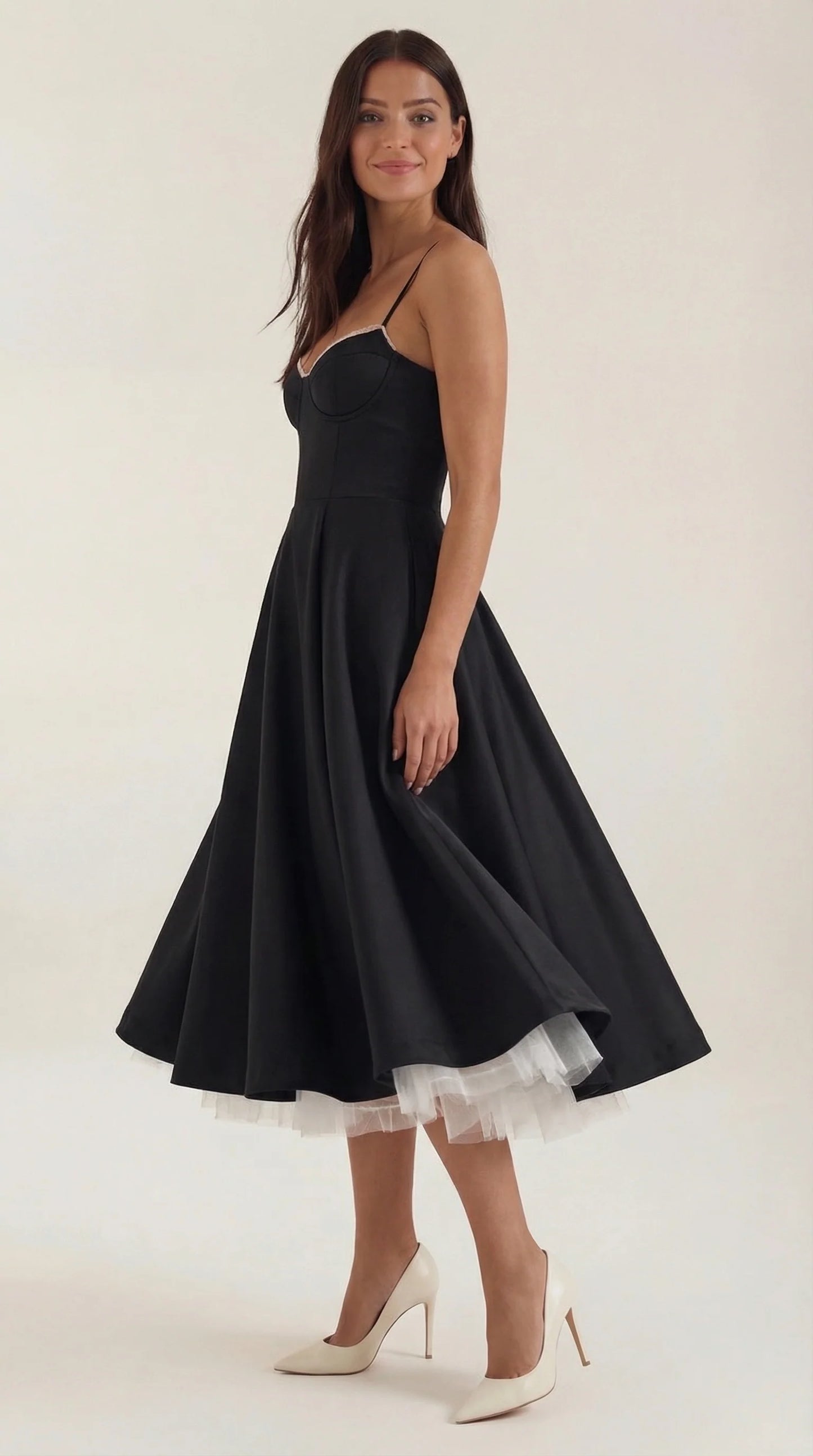Women's Midi Dress | Sweetheart Neck Fit And Flare Bridal Shower Wear