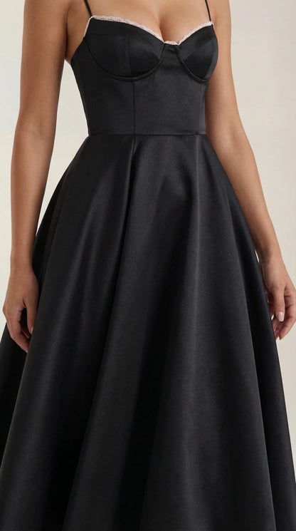 Women's Midi Dress | Sweetheart Neck Fit And Flare Bridal Shower Wear