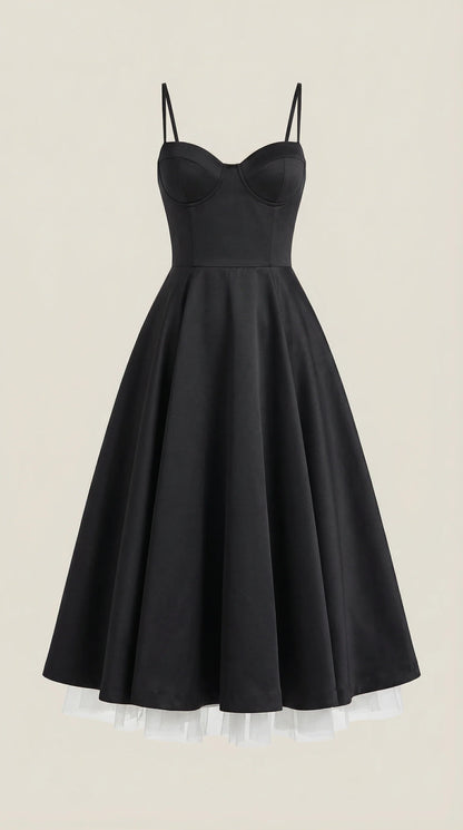 Women's Midi Dress | Sweetheart Neck Fit And Flare Bridal Shower Wear