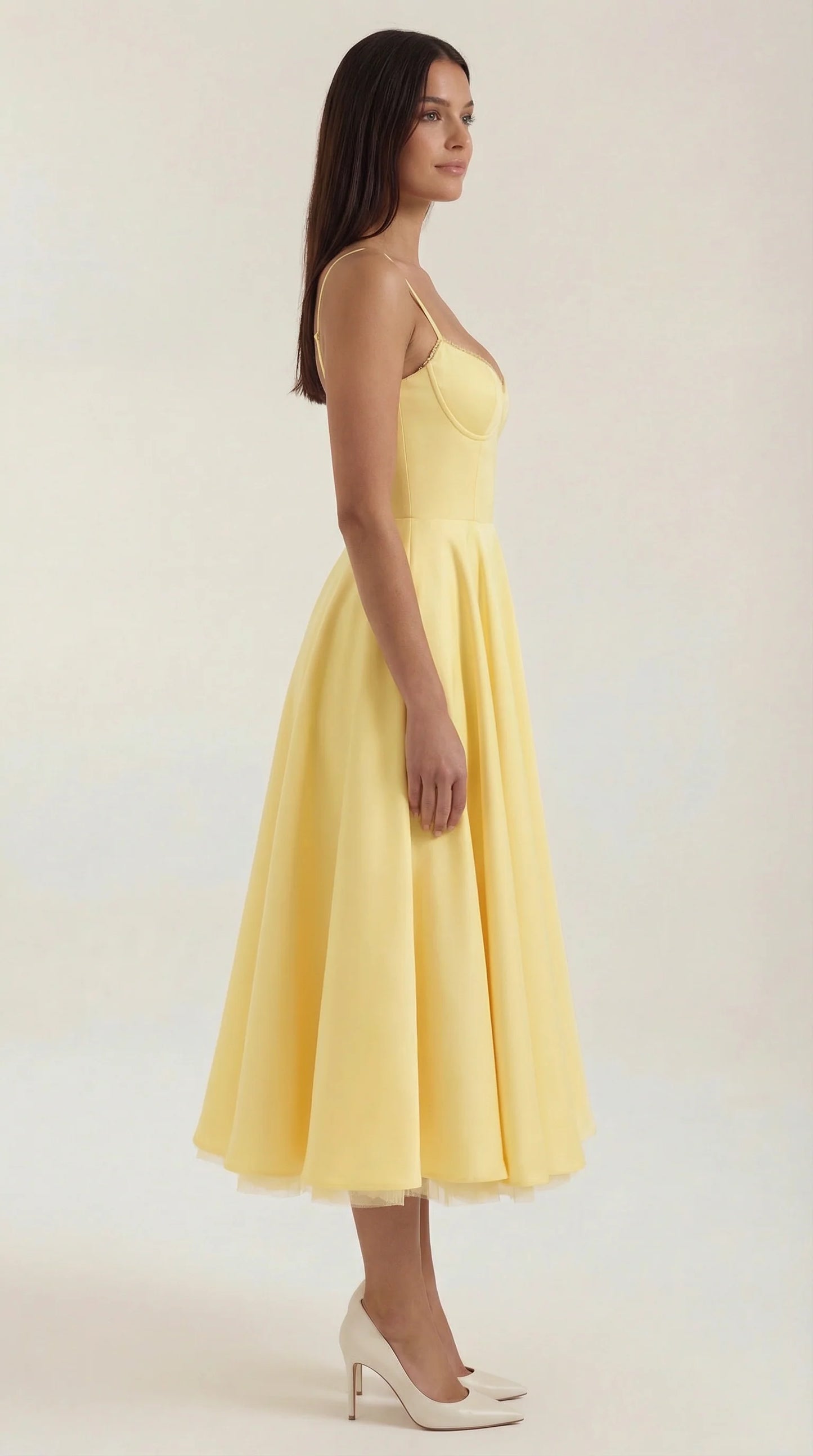 Women's Midi Dress | Sweetheart Neck Fit And Flare Bridal Shower Wear
