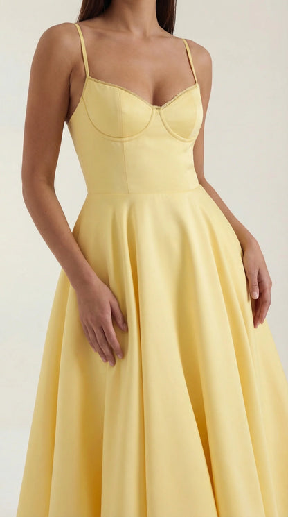 Women's Midi Dress | Sweetheart Neck Fit And Flare Bridal Shower Wear
