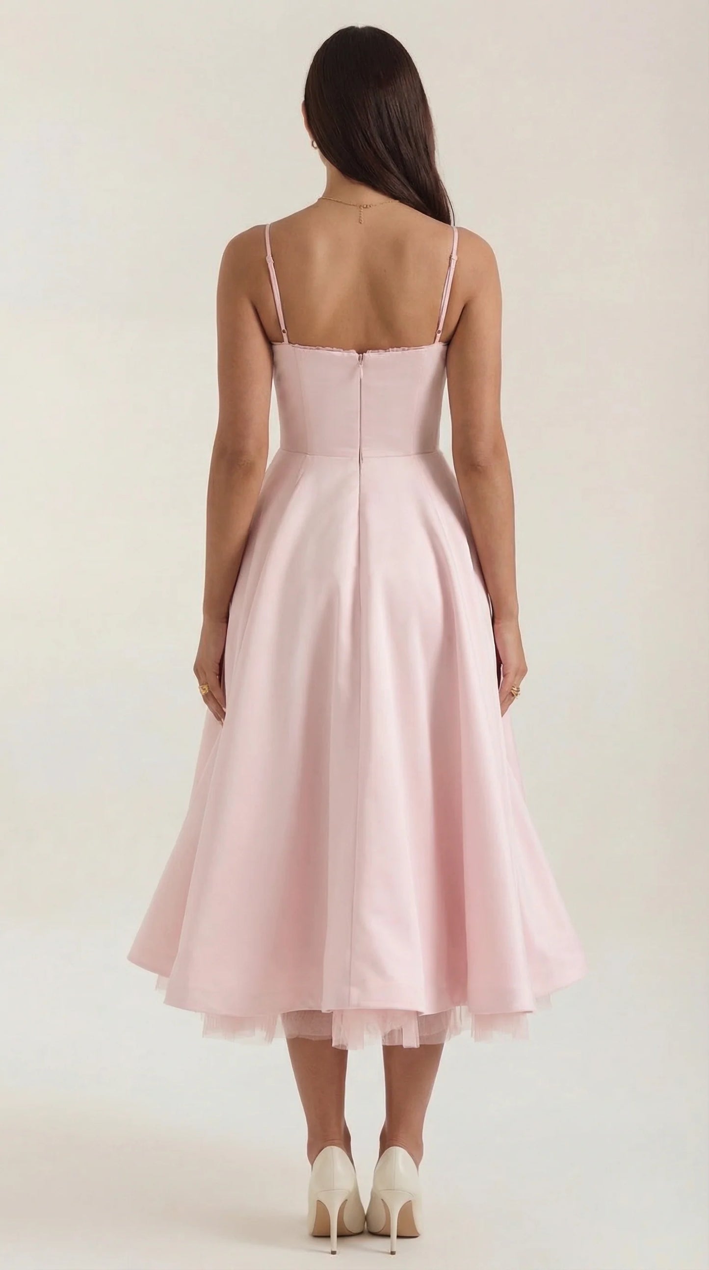 Women's Midi Dress | Sweetheart Neck Fit And Flare Bridal Shower Wear