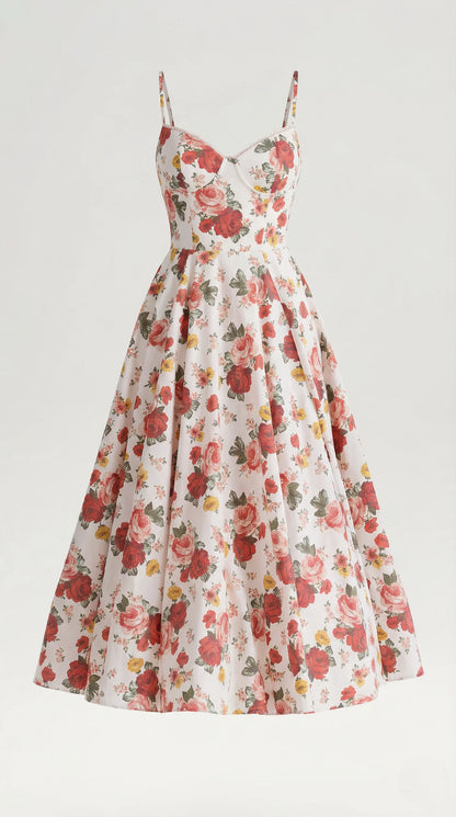 Women's Midi Dress | Sweetheart Neck Fit And Flare Bridal Shower Wear