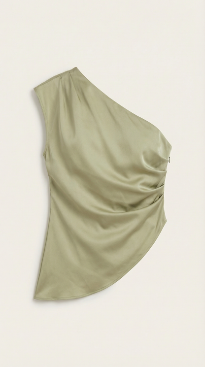 One-Shoulder Sleeveless Top - Lightweight Fabric - Casual Wear - Perfect for Summer Outings - Image 5