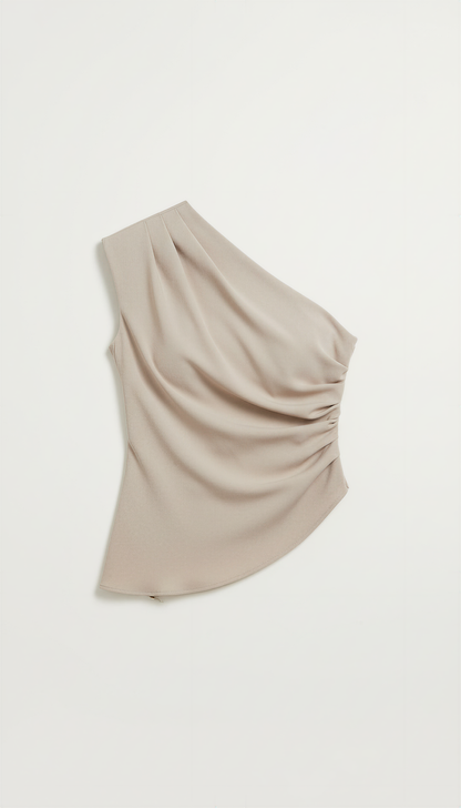 One-Shoulder Sleeveless Top - Lightweight Fabric - Casual Wear - Perfect for Summer Outings - Image 9