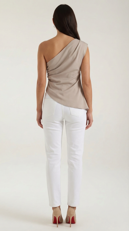 One-Shoulder Sleeveless Top - Lightweight Fabric - Casual Wear - Perfect for Summer Outings - Image 10