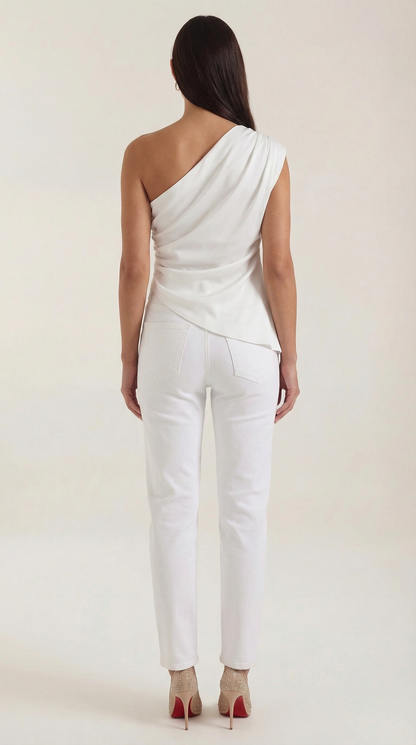 One-Shoulder Sleeveless Top - Lightweight Fabric - Casual Wear - Perfect for Summer Outings - Image 14