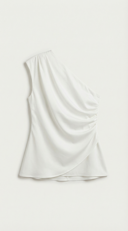 One-Shoulder Sleeveless Top - Lightweight Fabric - Casual Wear - Perfect for Summer Outings - Image 15