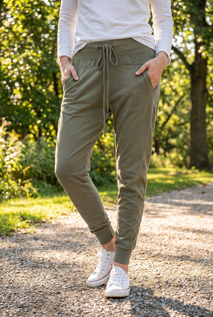 Women's Plain Joggers | Drawstring Pocket Lounge Trousers