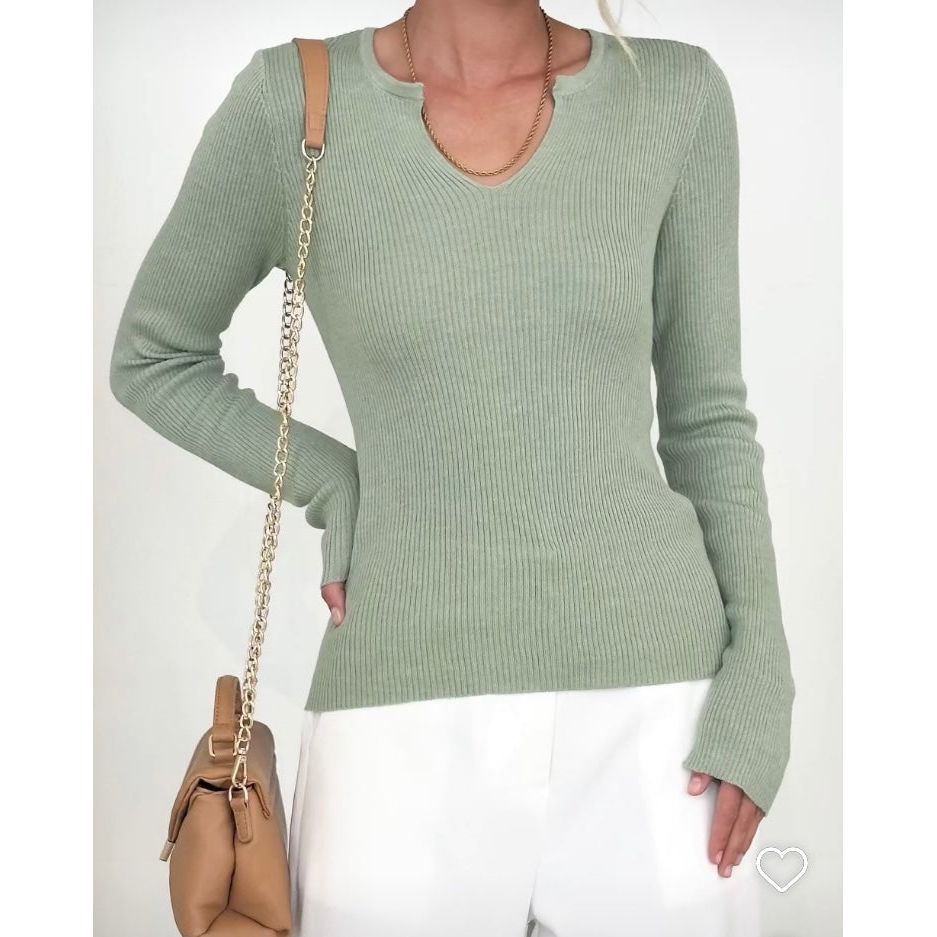 CASEY RIBBED KNIT -SAGE - Image 2