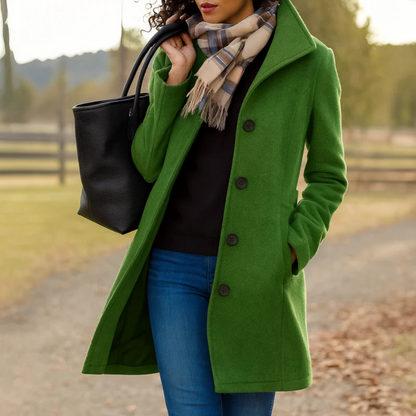 Helga | Damen Klassischer Wintermantel mit Knopfleiste vorne - Image 3