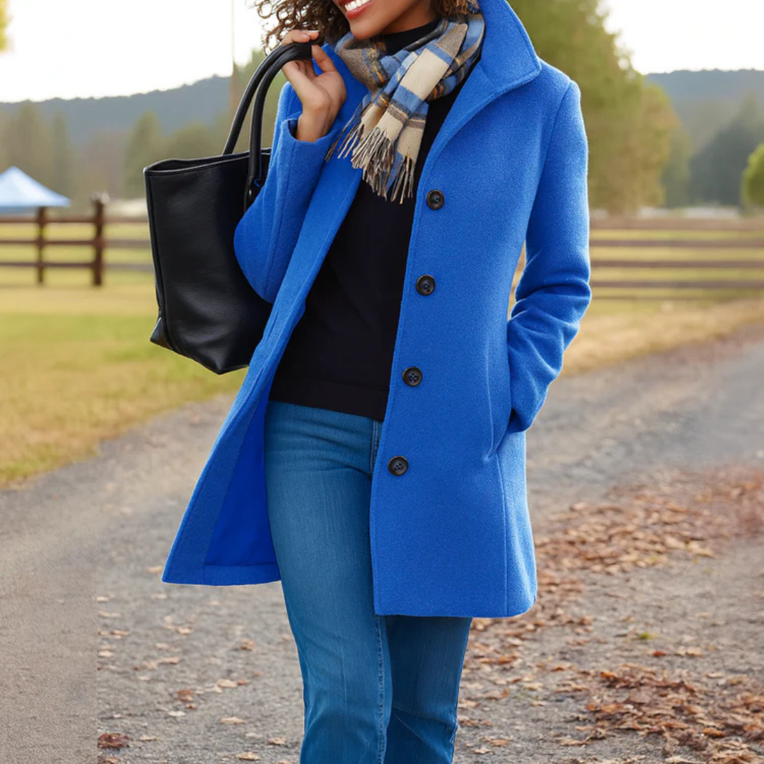 Helga | Damen Klassischer Wintermantel mit Knopfleiste vorne - Image 8