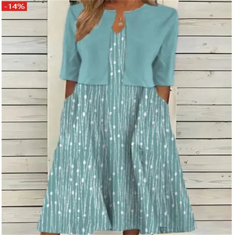 Floral Print Two-Piece Midi Dress Women UK – Garden Party Summer Outfit, Wedding Guest - Image 6