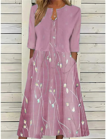 Floral Print Two-Piece Midi Dress Women UK – Garden Party Summer Outfit, Wedding Guest - Image 7