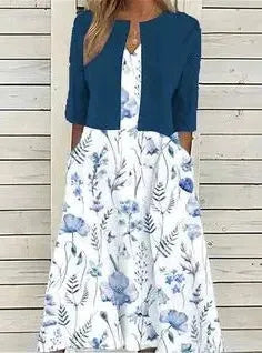 Floral Print Two-Piece Midi Dress Women UK – Garden Party Summer Outfit, Wedding Guest - Image 8