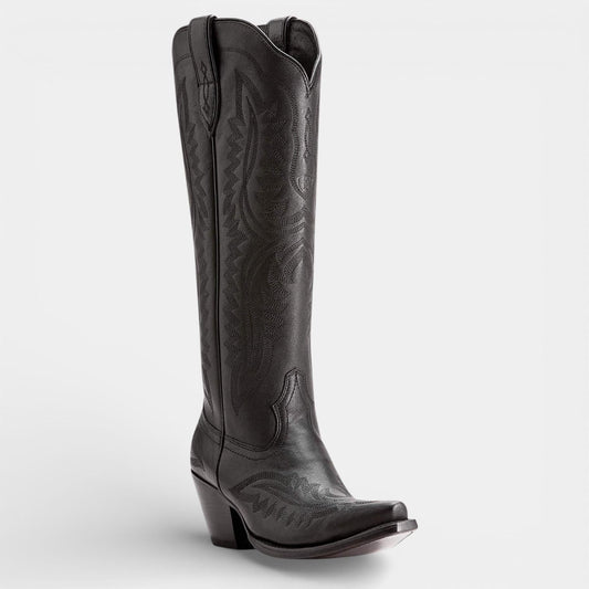 Women's Western Knee High Boots | Embroidered Block Heel Rodeo Wear-Women Shoes-Sasha Sydney