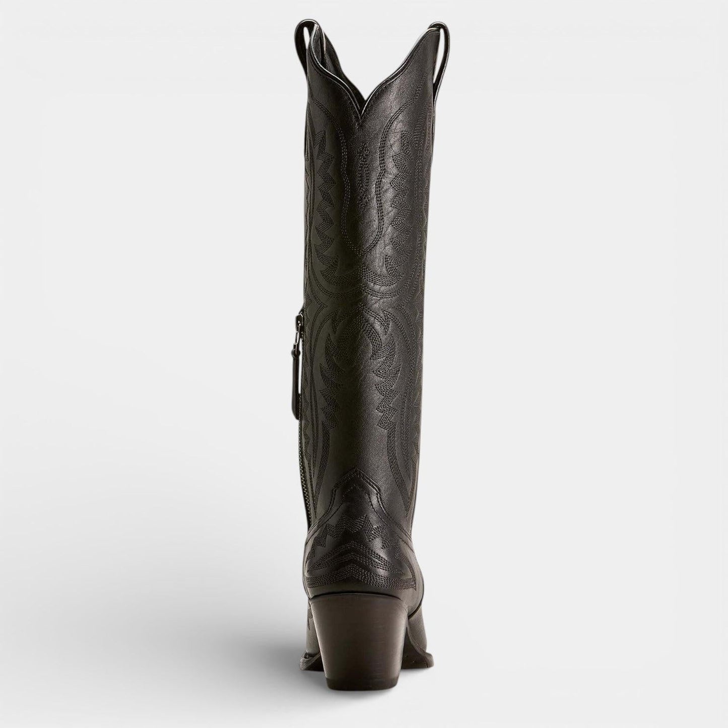 Knee High Vegan Leather Cowboy Boots for Women - Western Block Heel Design for Casual Wear - Image 2